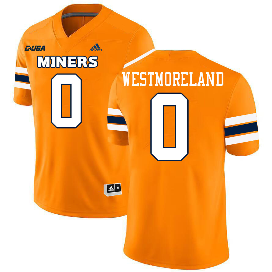 Maurice Westmoreland UTEP Jersey,UTEP Miners #0 Maurice Westmoreland College Football Jersey-Orange